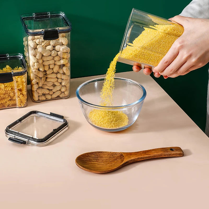 1Pc Clear Food Storage Box,Food Storage Container with Lid, Plastic Kitchen and Pantry Organization Canisters